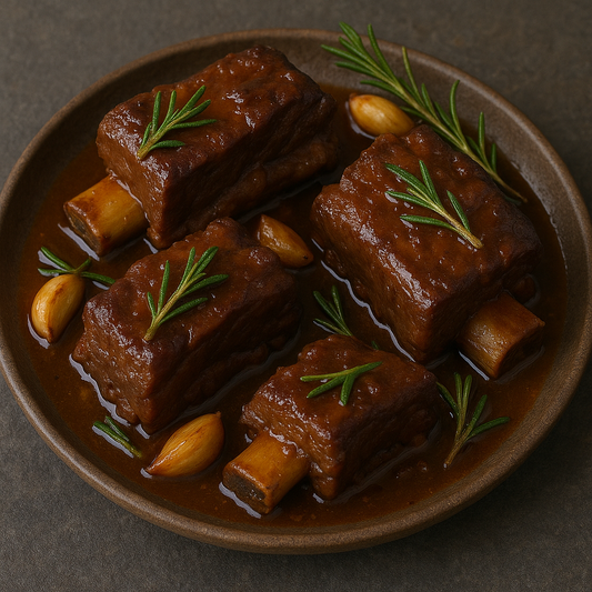 🥩 Braised Beef Short Ribs with Rosemary & Garlic