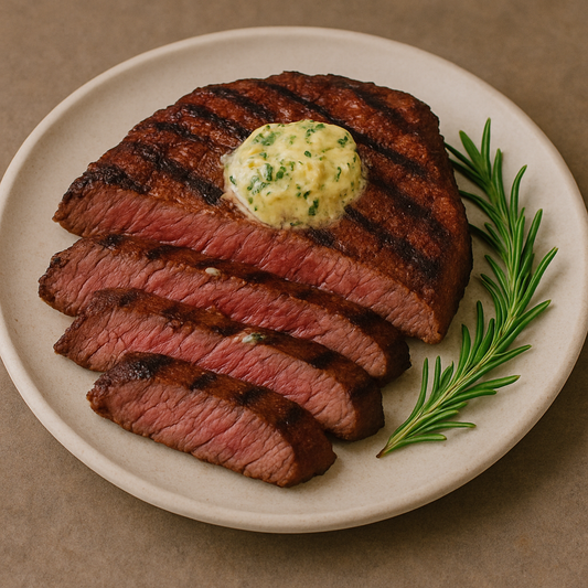 🥩Grilled Rump-Tail Steak with Rosemary-Garlic Butter