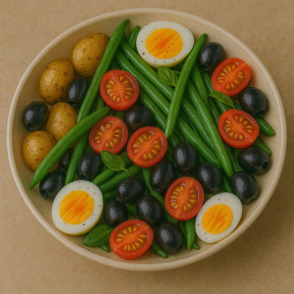 🥗 Niçoise Salad – Green Beans, Olives, Tomatoes & Provençal Potatoes
