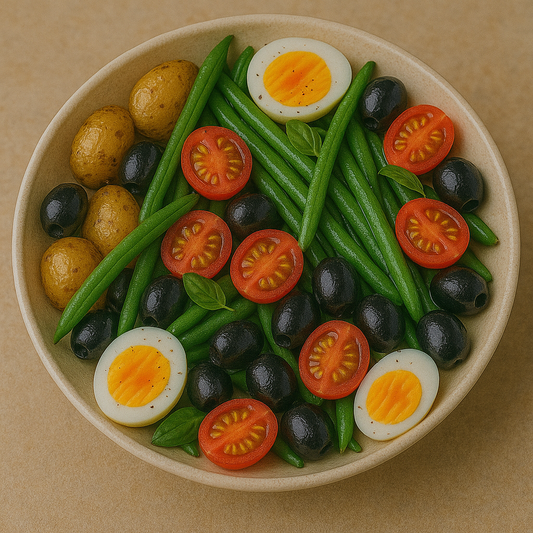 🥗 Niçoise Salad – Green Beans, Olives, Tomatoes & Provençal Potatoes