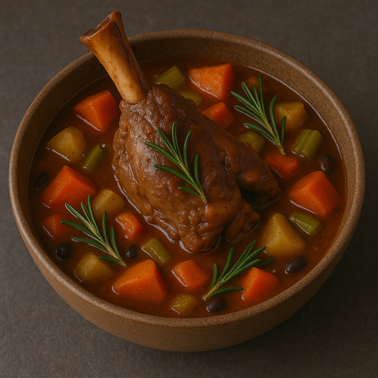 🍖 Slow-Cooked Lamb Shanks with Rosemary & Veg
