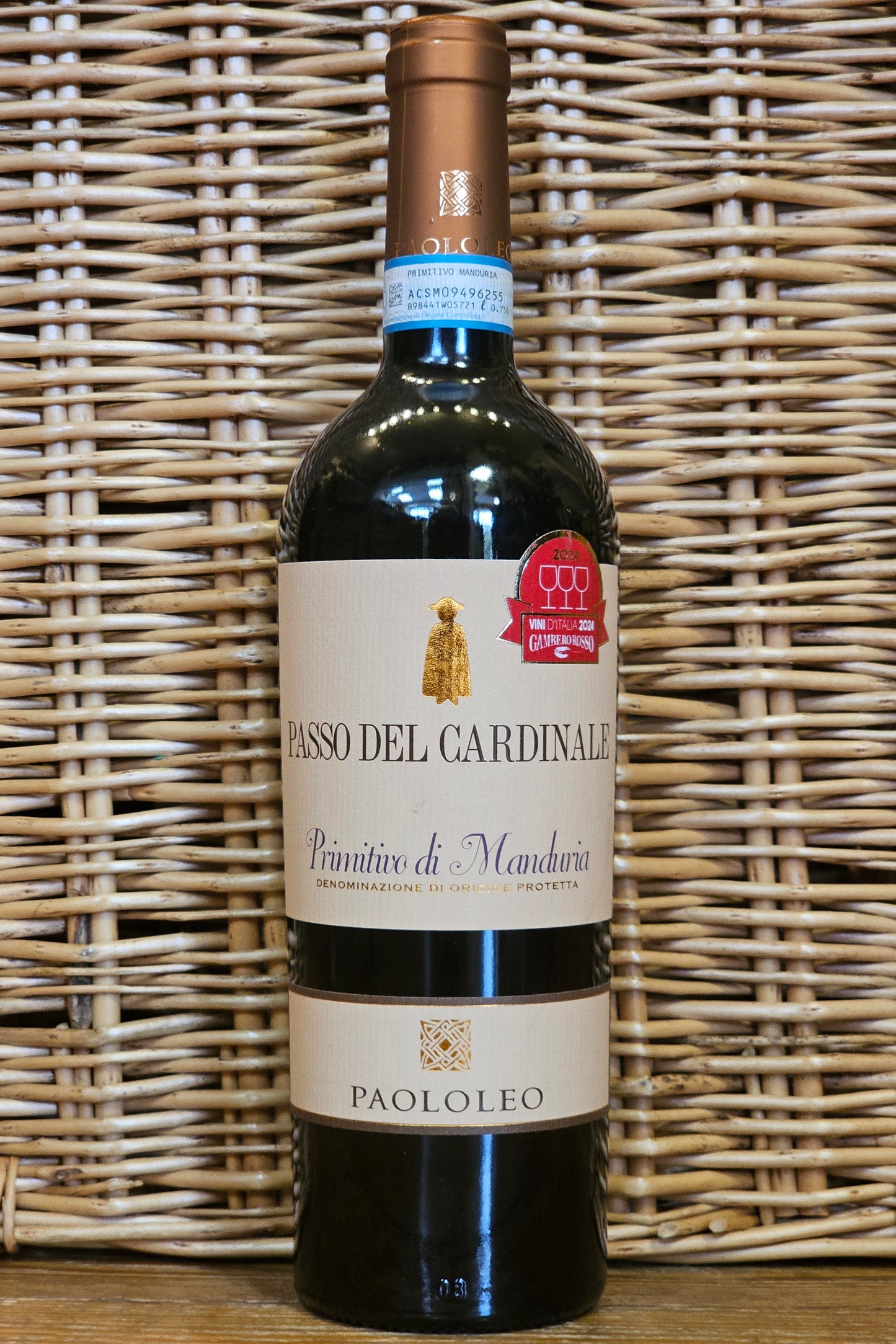 Cantine Paolo Leo, 'Passo del Cardinale' Primitivo, Manduria DOP, 2023
