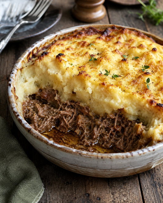 Classic rustic duck parmentier