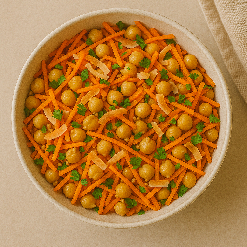 🥕 Cape Malay Chickpea & Carrot Salad with Toasted Coconut