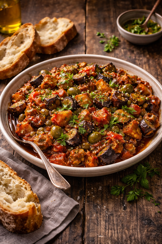 Caponata with crusty bread