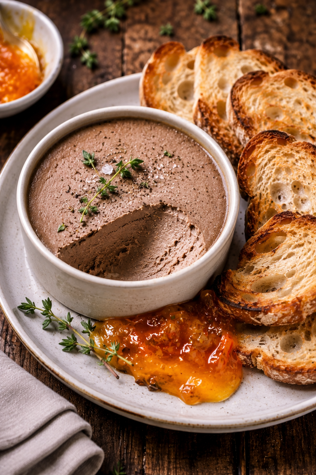 Chicken liver parfait with orange marmalade and toasted sourdough