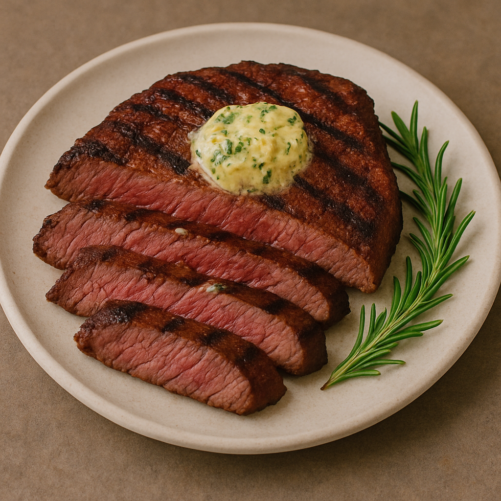 🥩Grilled Rump-Tail Steak with Rosemary-Garlic Butter