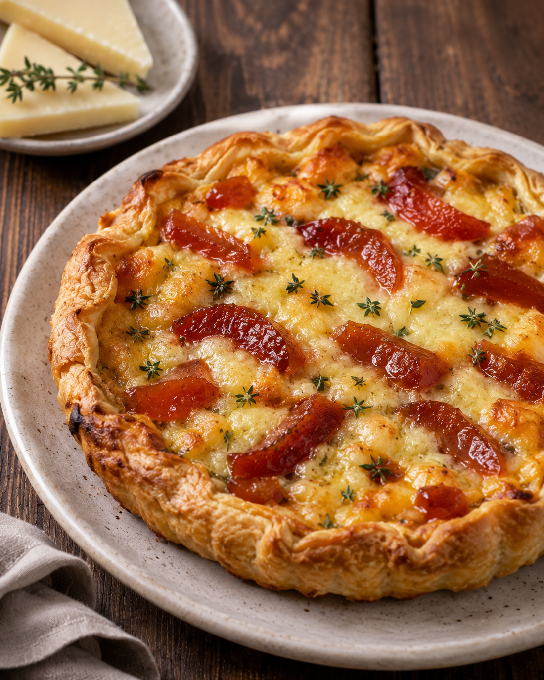 Manchego and quince tart