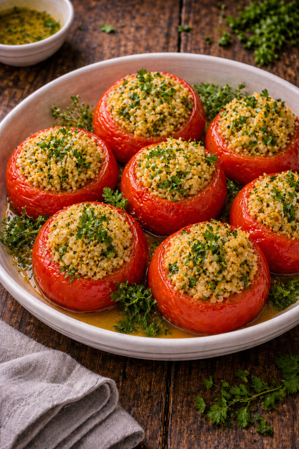 Provençal stuffed tomatoes with herbed rice