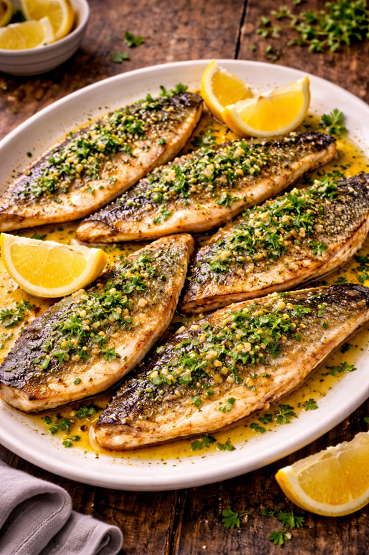 Sea Bass with Lemon, Parsley and Olive Oil