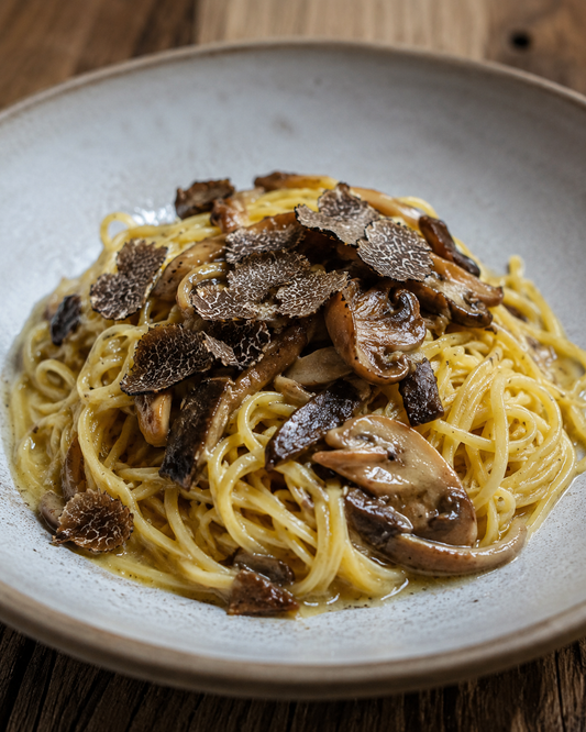 Tajarin with wild mushrooms, butter and truffle